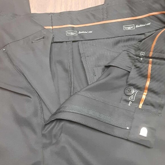Haggar Mens 34x30 Classic Fit Comfort Waistband Black Dress pants NWT *READ* - Picture 8 of 12